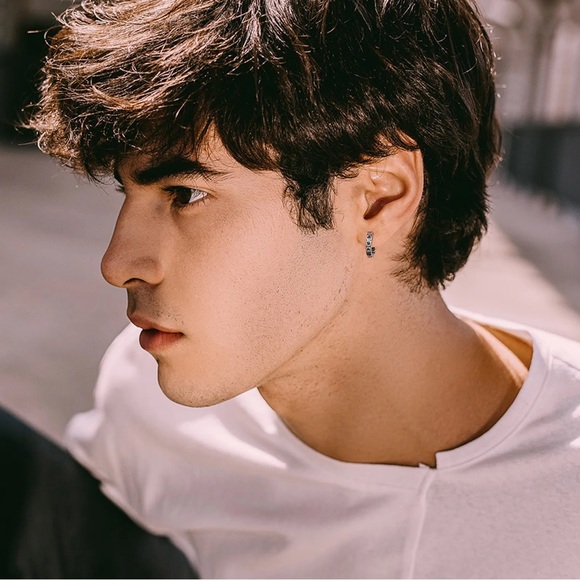 Byzantine Chain Earring, Waterproof Stainless Steel Hoop Huggies Earring - Picture 1 of 4